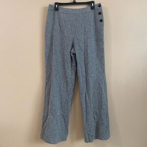 Talbots New Vintage Size 12 Herringbone Pattern Wide Leg Wool Silk‎ Dress Pants